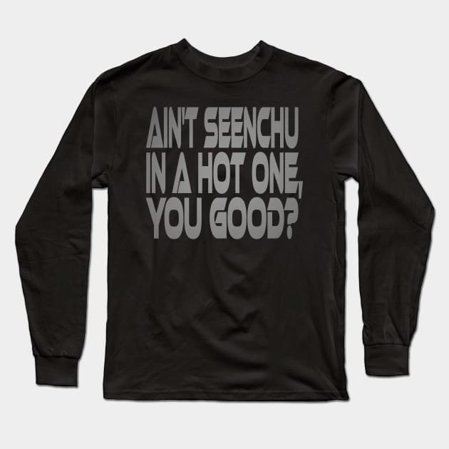 Ain't Seenchu in a Hot One, You Good? Idium Series Long Sleeve T-Shirt by Village Values